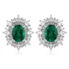 Gemfiori Zhanhao Jewelry S925 Silver Lab Grown Emerald Vintage Custom Engagement Gift Ring Necklace Earrings Ladies' Bridal Jewelry