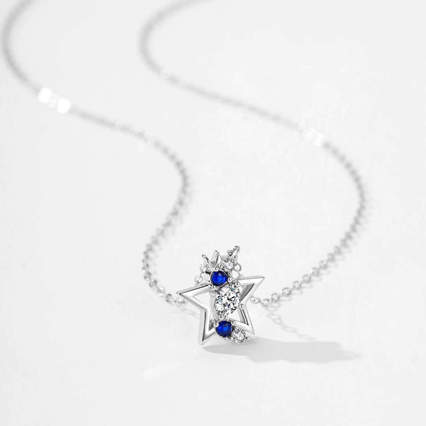 Ailmay Elegant 925 Sterling Silver Water Drop Blue Zircon Pendant Necklace Earrings New Model Jewelry Wedding Gift Set