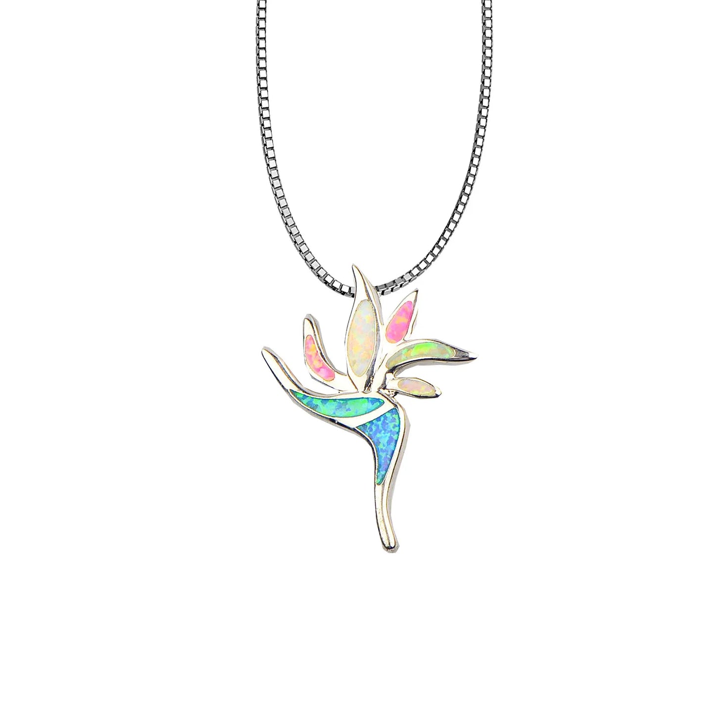 Hawaiian Plumeria Opal Necklace Bohemian Egg Flower Pendant Jewelry Wholesale for Women