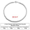 RINNTIN SB Finding Jewelry Men Cuban Link Chain Bracelet Custom Pulsera Men Hip Hop 925 Sterling Silver Chain Bracelet