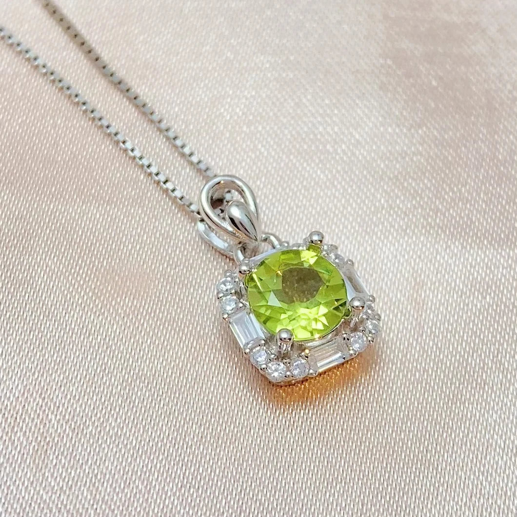 REDheart Factory 925 Sterling Silver Natural Peridot Minimalist Jewelry Set Fashion Bridal Custom Luxury Fine Party Gift