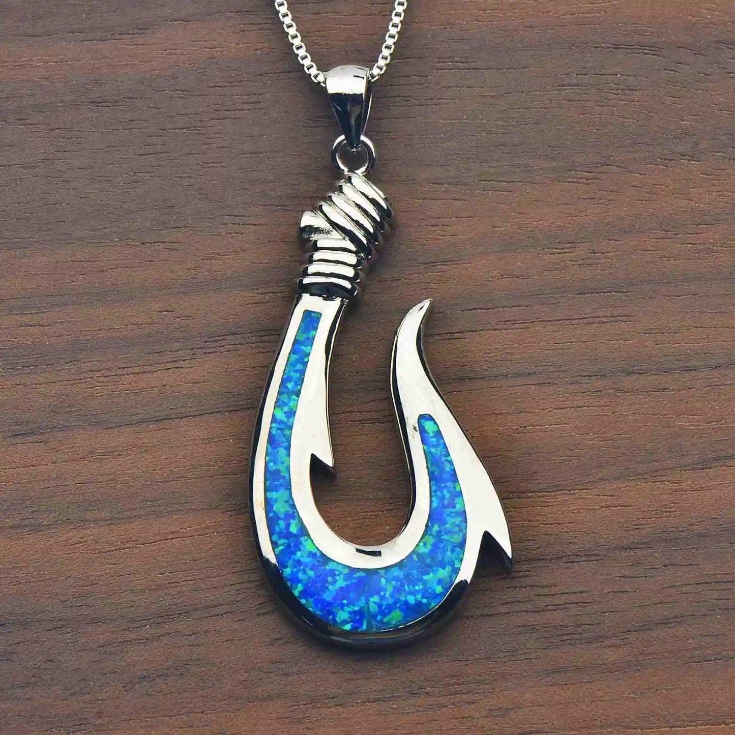 Aobao  Opal Necklace New  Opal Fish Hook Pendant Fashion Colored Gem Jewelry Wholesale