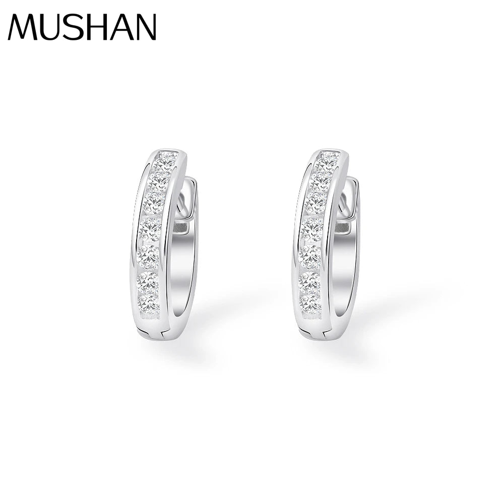 MUSHAN Jewelry Factory Popular 2mm S925 Sterling Silver Round Earrings in Europe and America Are Versatile