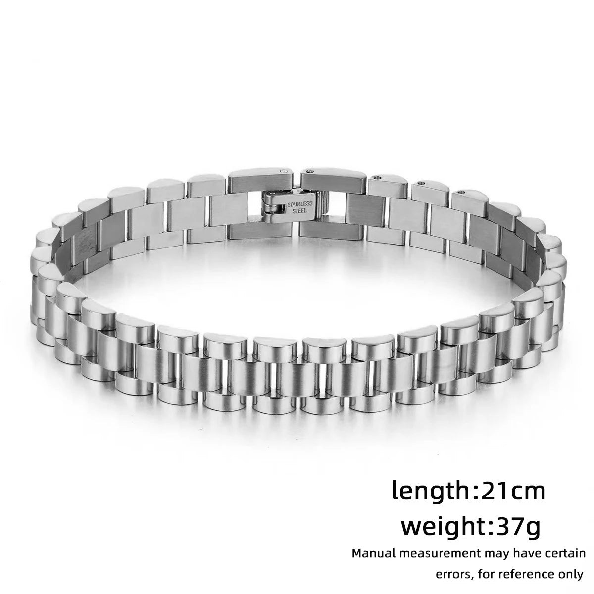 REBEL VIKING Adjustable Watch-Strap Chain Bracelet – Silver Stainless Steel