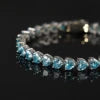 ArtistA Custom Romantic Heart Shape Colored White Pink Green Blue Moissanite 4MM 5MM 6.5IN 925 Silver Tennis Bracelet in Stock