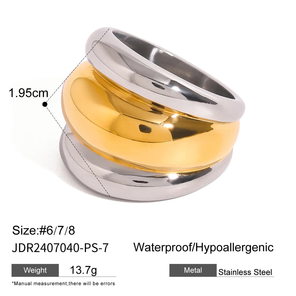 S&S Zircon Geometric Statement Ring | 18K Gold Plated | S&S