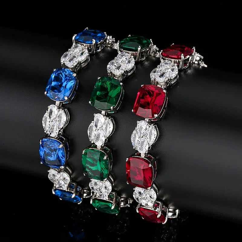 Vintage Style ZIRCON Bracelet for Women Retro 10x12mm Main Stone Oval Cut Sparkling CZ Luxury Jewelry