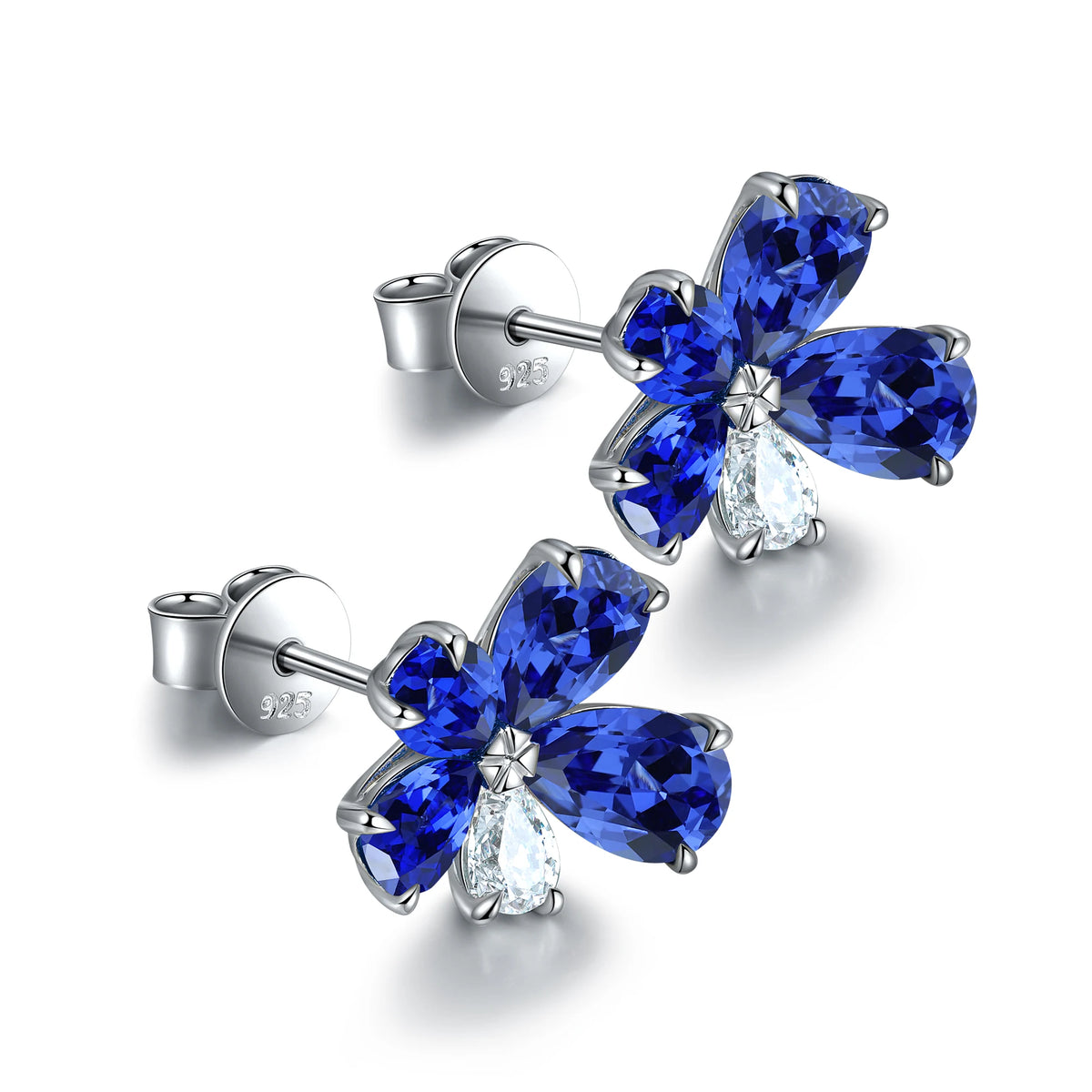 Gemfiori Lab Grown Sapphire Earrings Women's Earrings Lab Made Sapphire Earrings Lady Use