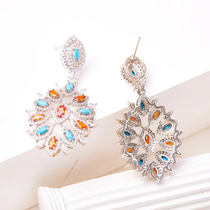 What Are You Still Looking for Premium Jewelry Necklace Earring Set Women's Long Color Sweater Chain
