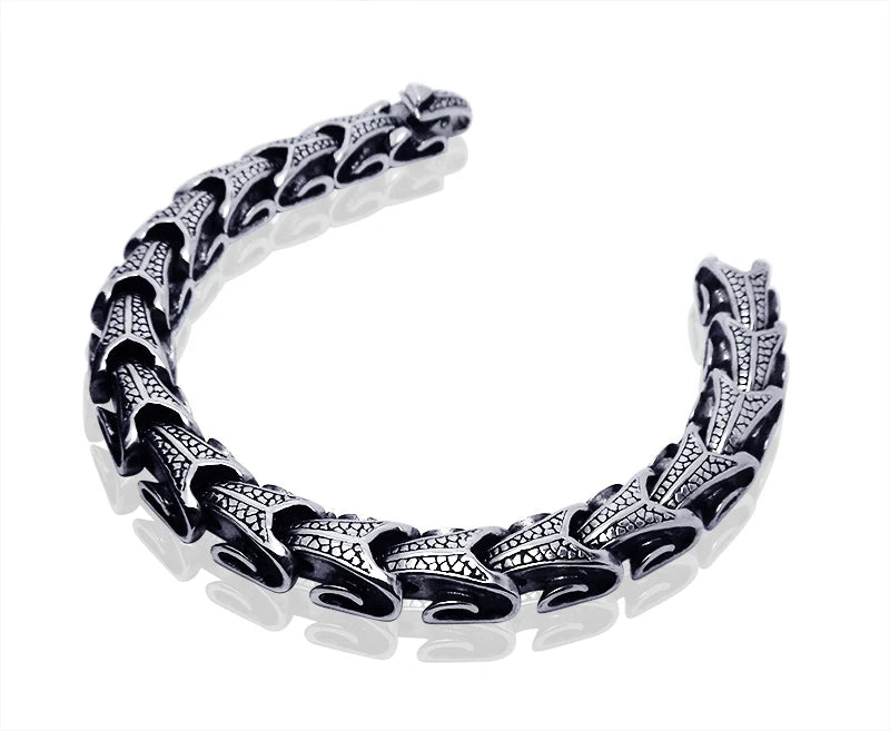 REBEL VIKING Keel Chain Link Bracelet – Stainless Steel Silver