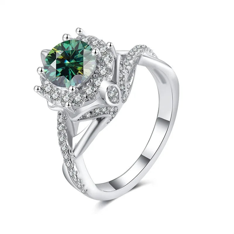 Nabest Women's GRA Certified VVS Colors Moissanite 925 Sterling Silver Engagement Bride Ring Fine Jewelry Manufacturing