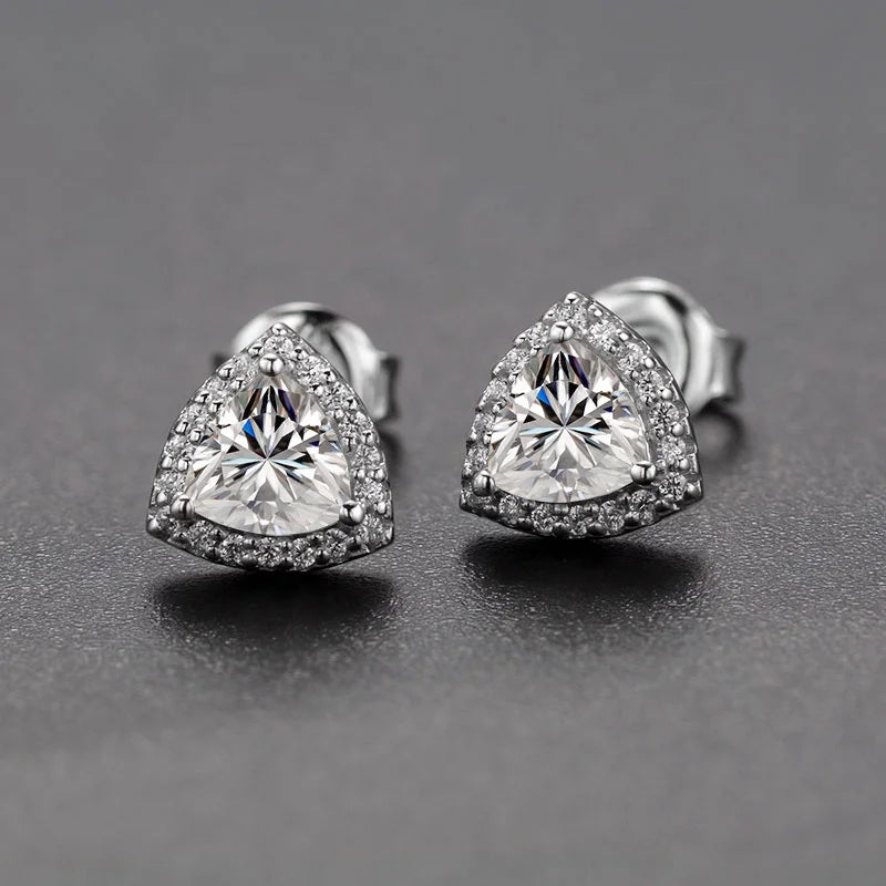 ArtistA HL05T Abiding Fine Jewelry 925 Silver Gra Certified Trillion Cut VVS DEF Color Moissanite Bridal 3 Pieces Jewelry Sets