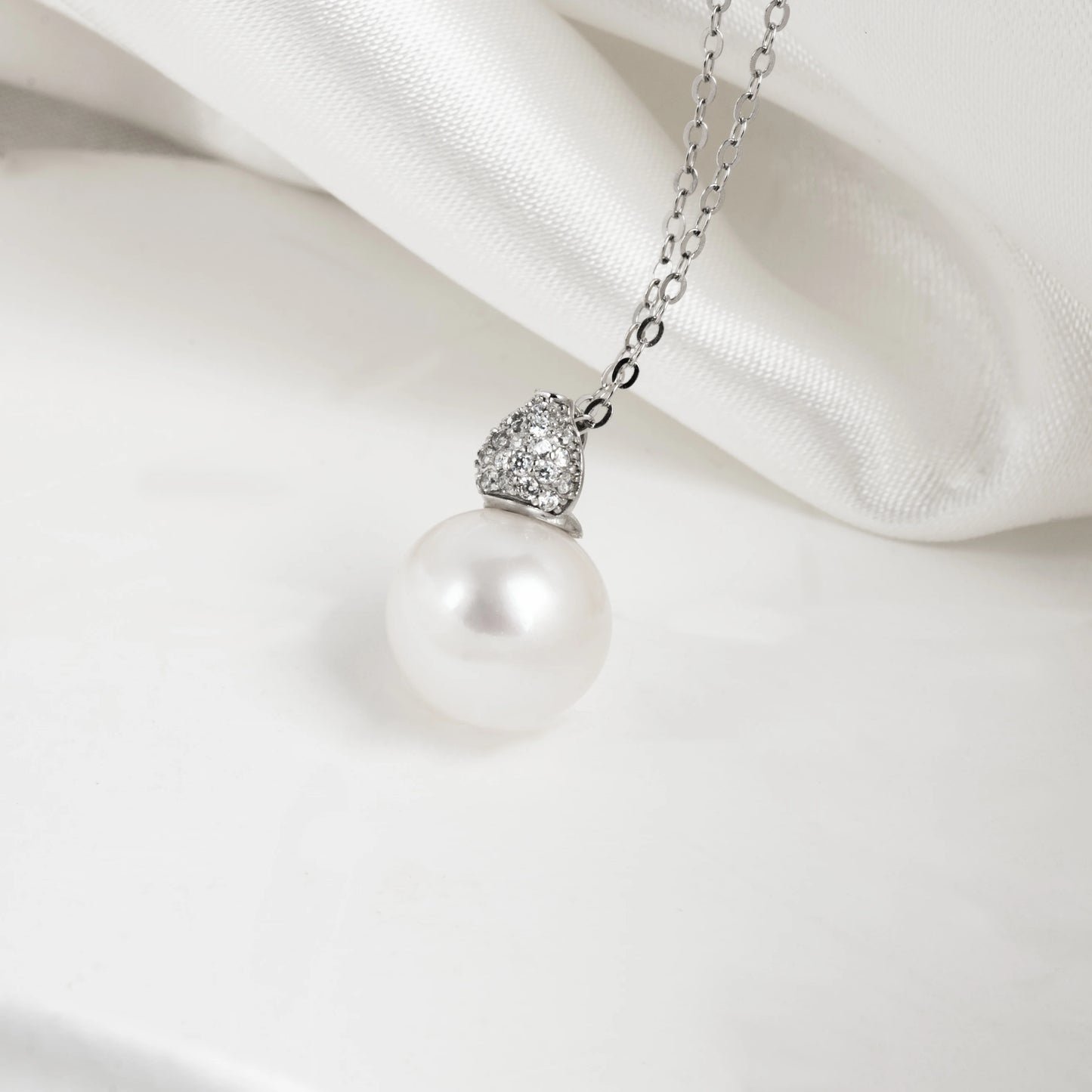 Akoya Pearl Silver Necklace AAAAA Natural Seawater Round Pearl Necklace 925 Silver Jewelry Fashion Necklace