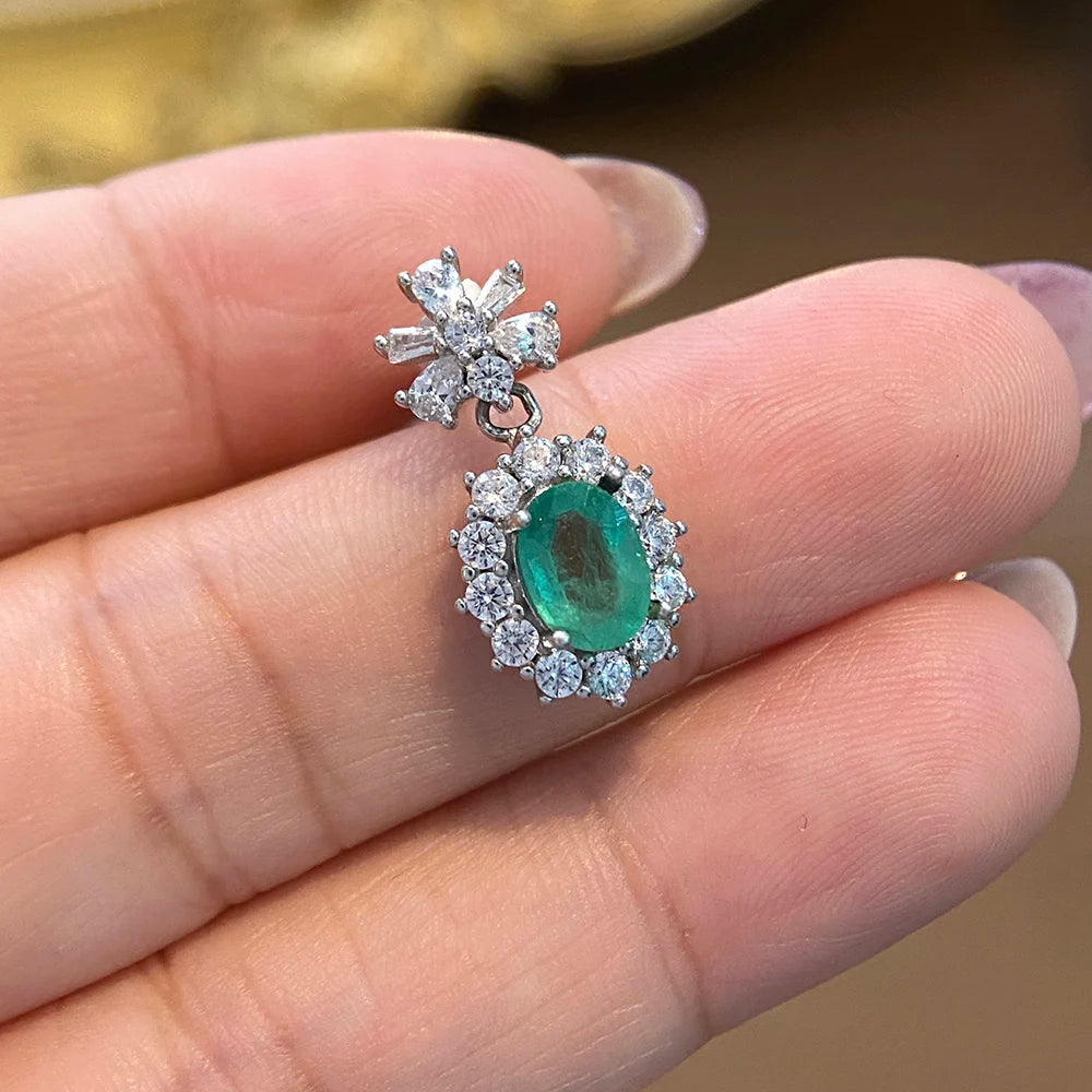 Gioiellieri Natural Green Emerald Jewelry for Women with 925 Sterling Silver Pendant May Birthstone Fine Jewelry Wedding Anniversary Choice