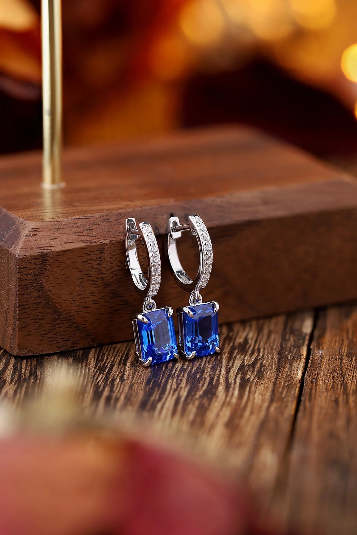 Gemfiori Anster High Quality S925 Lab Grown Cobalt Spinel Earring Stud Dainty Gemstone Stud Earrings for Women Daily Wear Gift