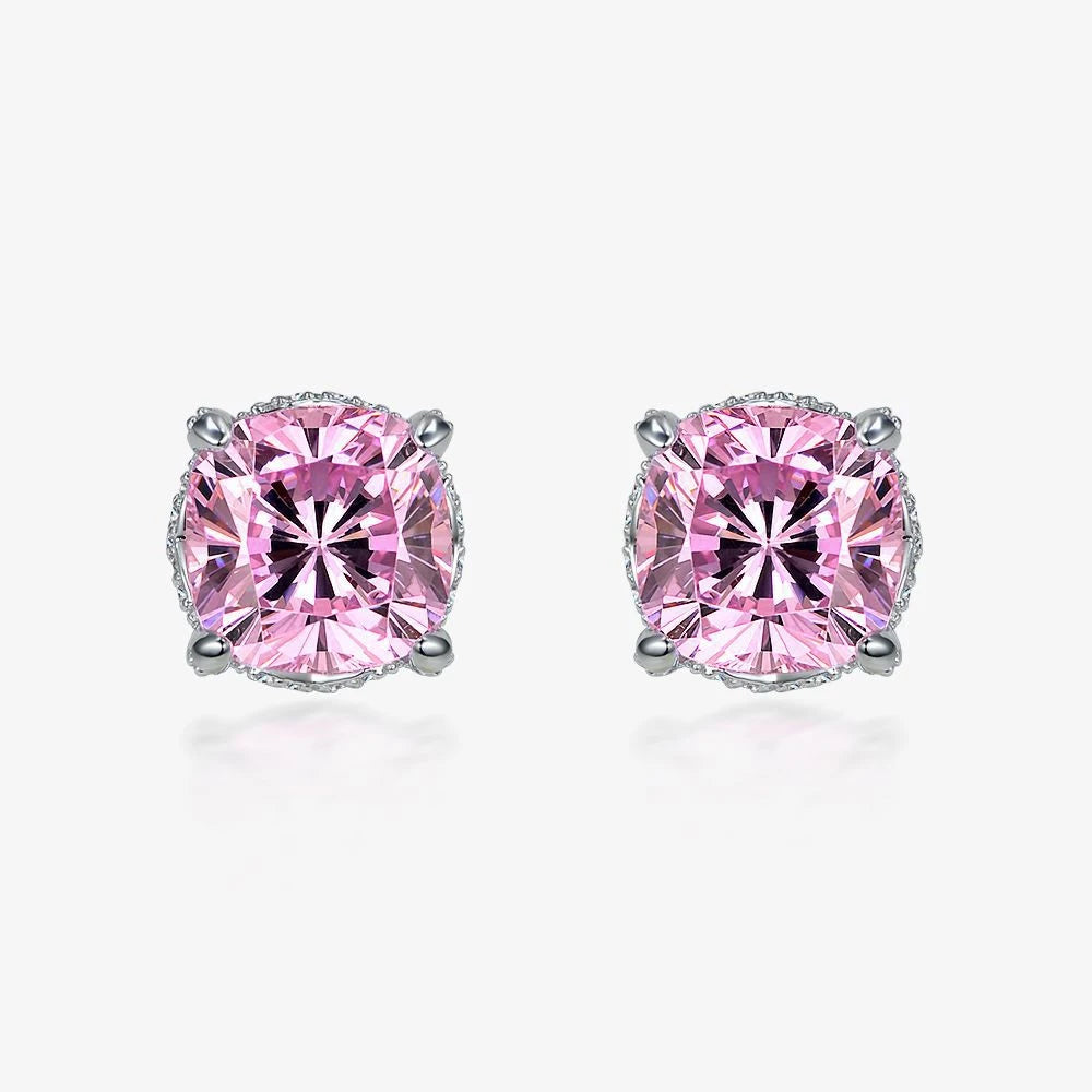 MUSHAN Jewelry Factory 925 Silver 5ct High Carbon Diamond Stud Earrings 10*10Simulation Diamond Earrings From Europe and America