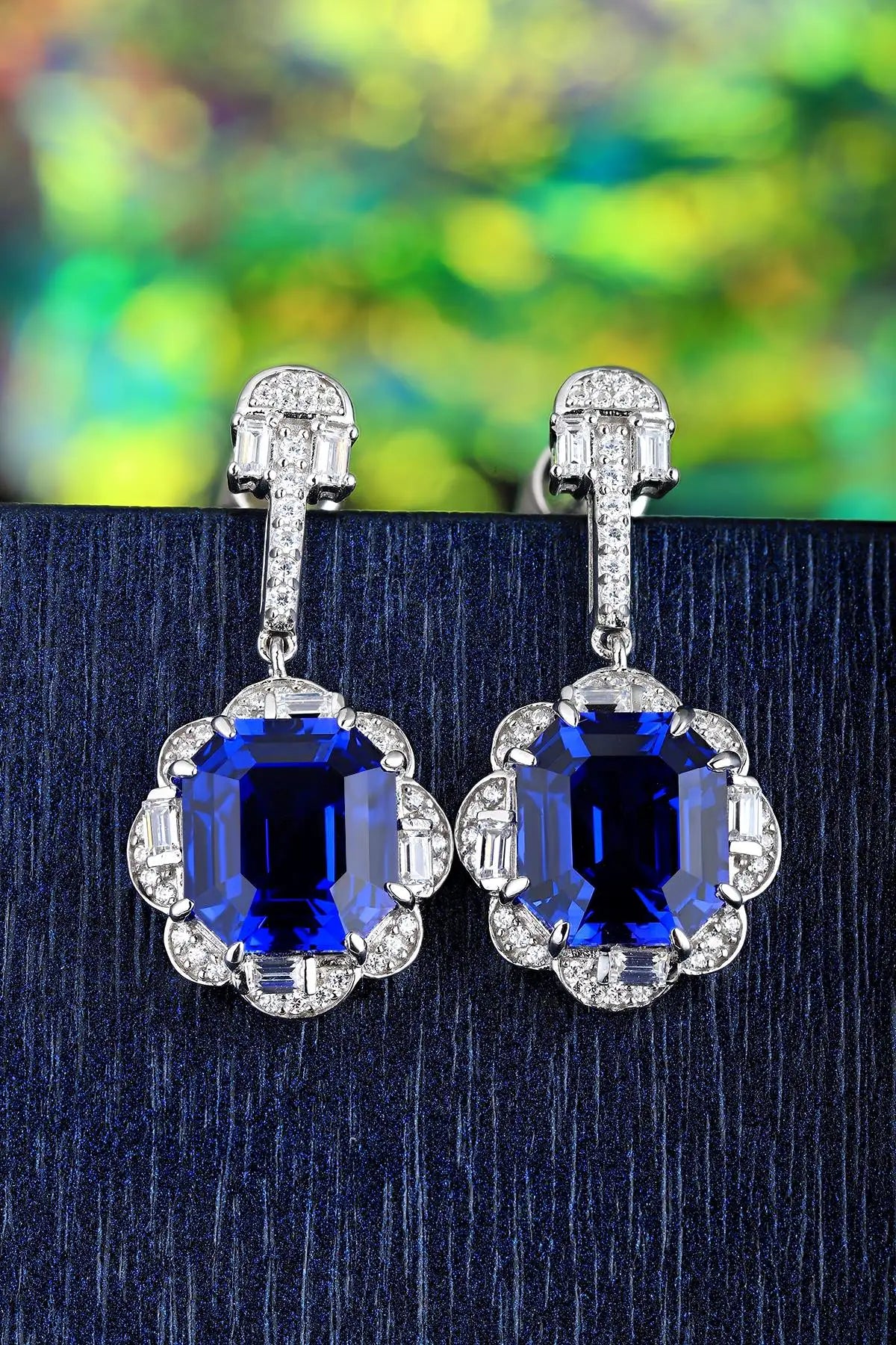 Gemfiori Anster High Quality S925 Lab Grown Sapphire Earring Stud Dainty Gemstone Stud Earrings for Women Daily Wear Gift