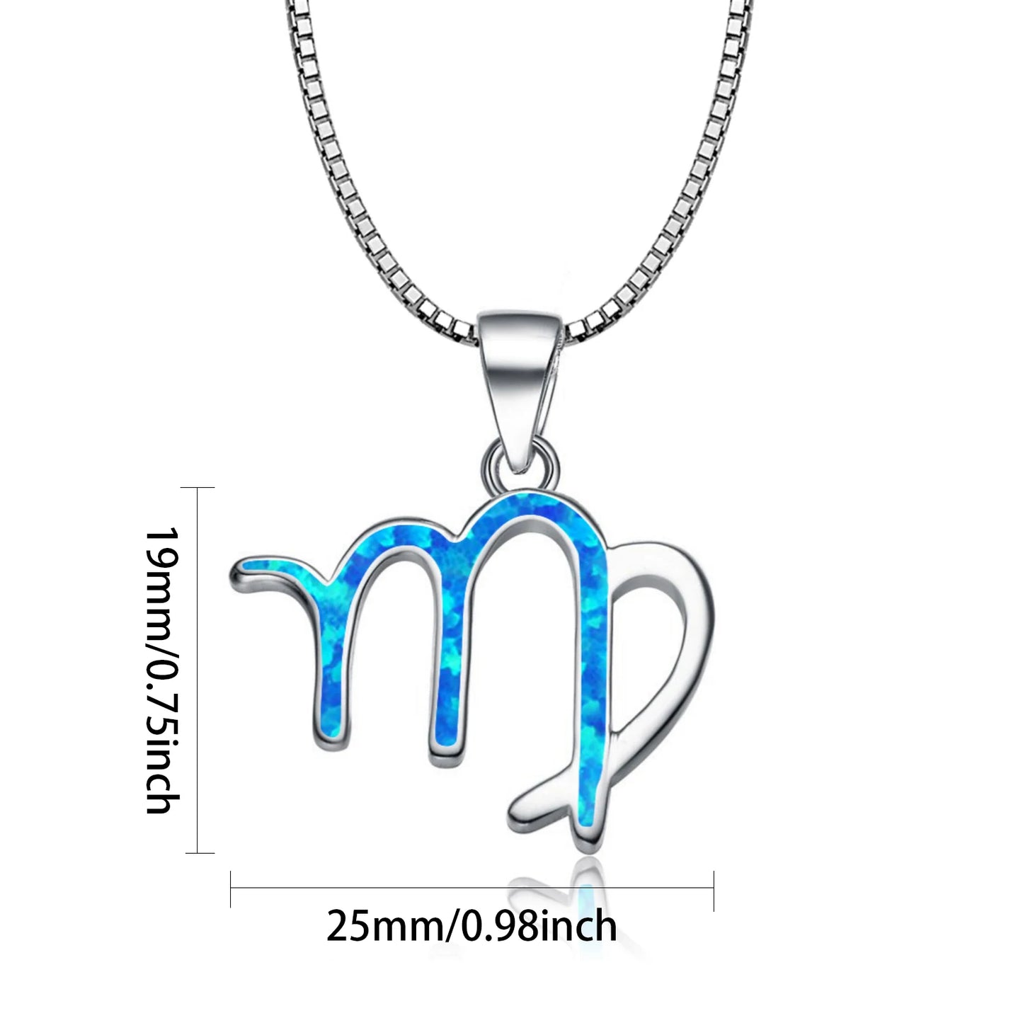 Capricorn Zodiac Pendant - Blue Opal Inlaid Silver Plated Horoscope Jewelry for Women Wholesale
