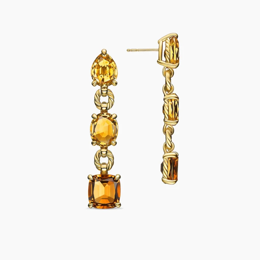 FASHIONISTA DY High-Quality Silver-Plated Colored Diamond Earrings. Gold-Plated Colored Gemstone Earrings. Jewelry.