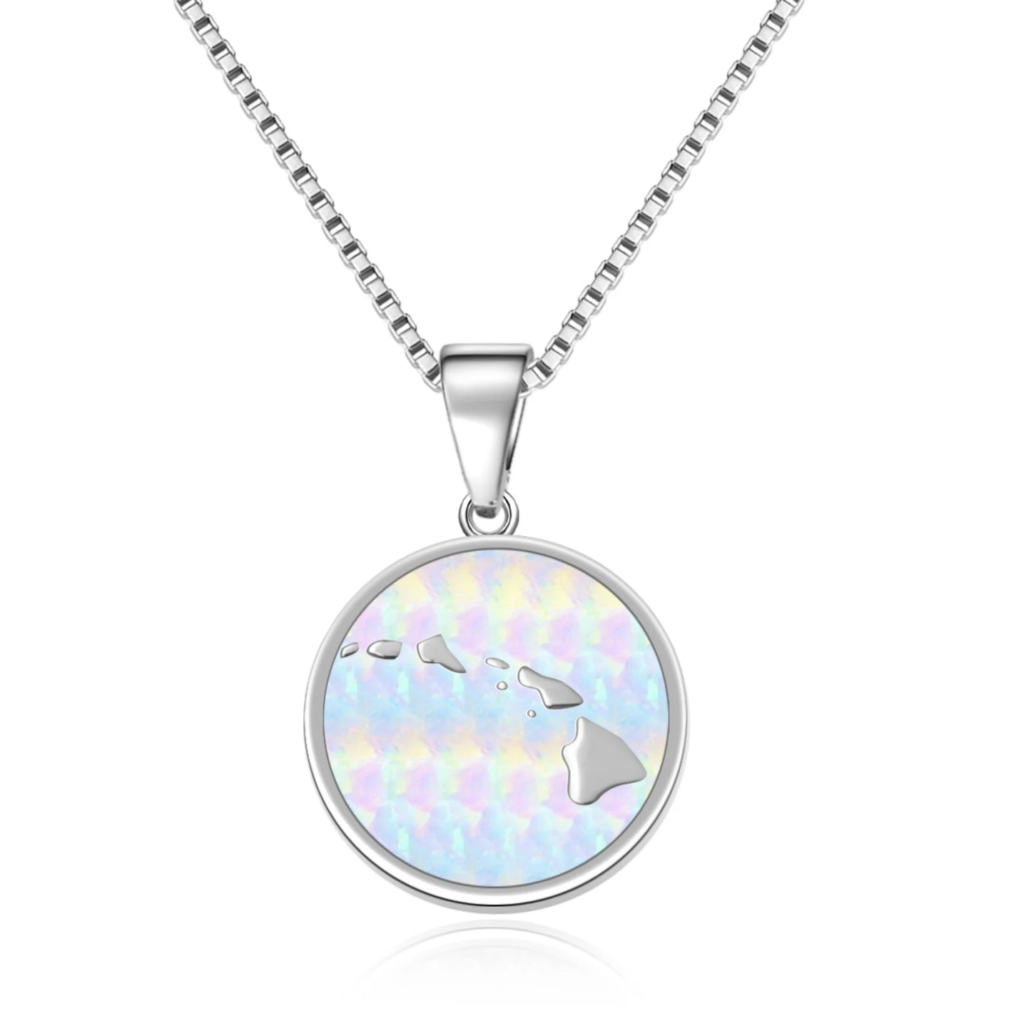 Aobao Handcrafted Christian Blue Opal Silver Plated Copper Box Chain Lariat Minimalist Women's Geometric Hollow Jewelry Bulk