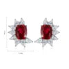 Gemfiori Anster High Quality S925 Lab Grown Ruby Earring Stud Dainty Gemstone Stud Earrings for Women Daily Wear Gift