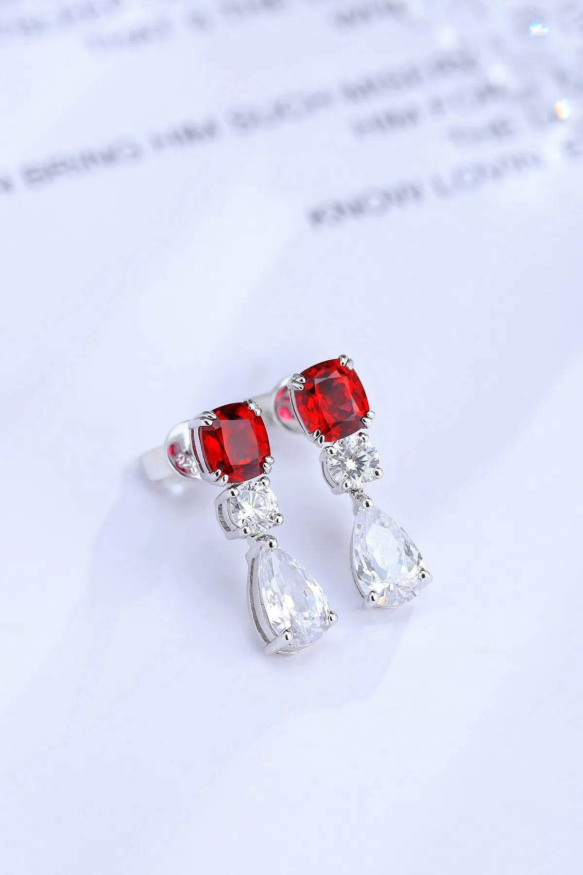 Gemfiori Anster High Quality S925 Lab Grown Ruby Earring Stud Dainty Gemstone Stud Earrings for Women Daily Wear Gift