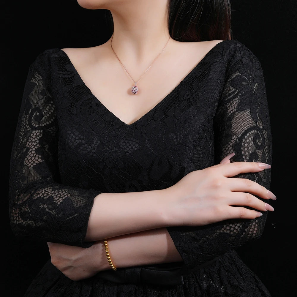 MUSHAN Jewelry Factory S925 Silver Rose Gold Pure Silver Jewelry High-End Necklace Exuding Sense of Sophistication
