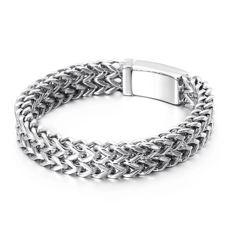 KALEN Personality Tennis Mesh Chain Shiny Bracelets Men 316L Stainless Steel Jewelry Bracelet