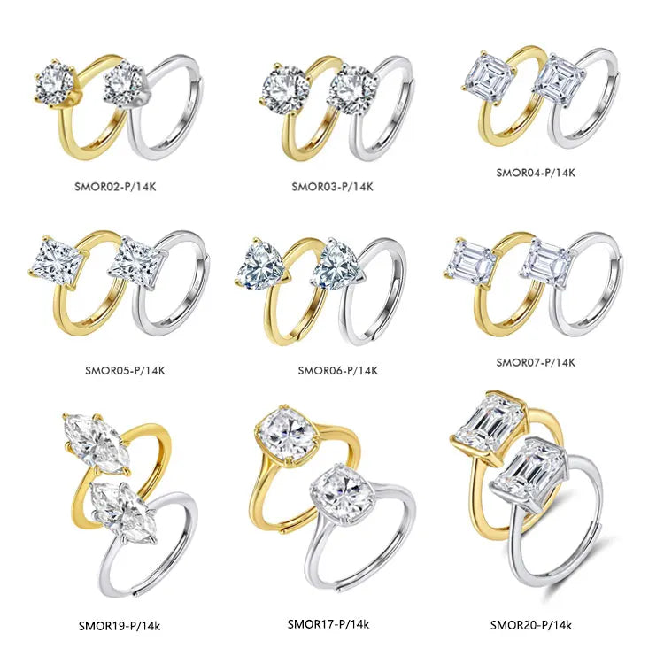 Luxury 1ct 2ct 3ct D Color VVS1 Moissanite Engagement Ring 925 Sterling Silver GRA Certified Lab Diamond Wedding Ring for Women