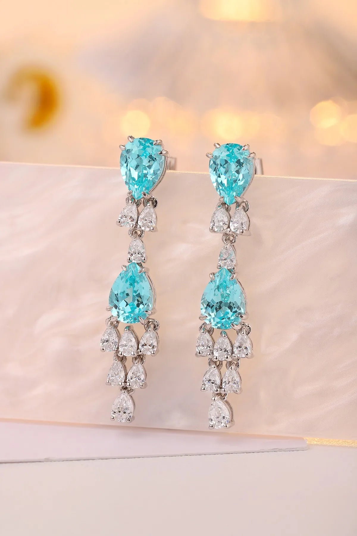 Gemfiori Anster High Quality S925 Lab Grown Paraiba Earring Stud Dainty Gemstone Stud Earrings for Women Daily Wear Gift
