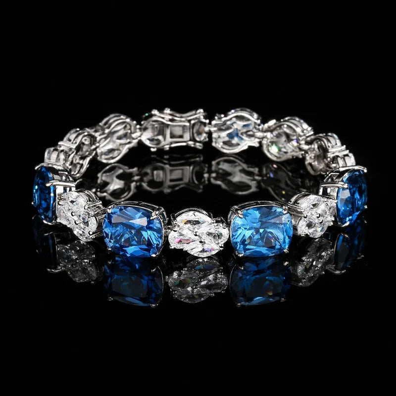 Vintage Style ZIRCON Bracelet for Women Retro 10x12mm Main Stone Oval Cut Sparkling CZ Luxury Jewelry