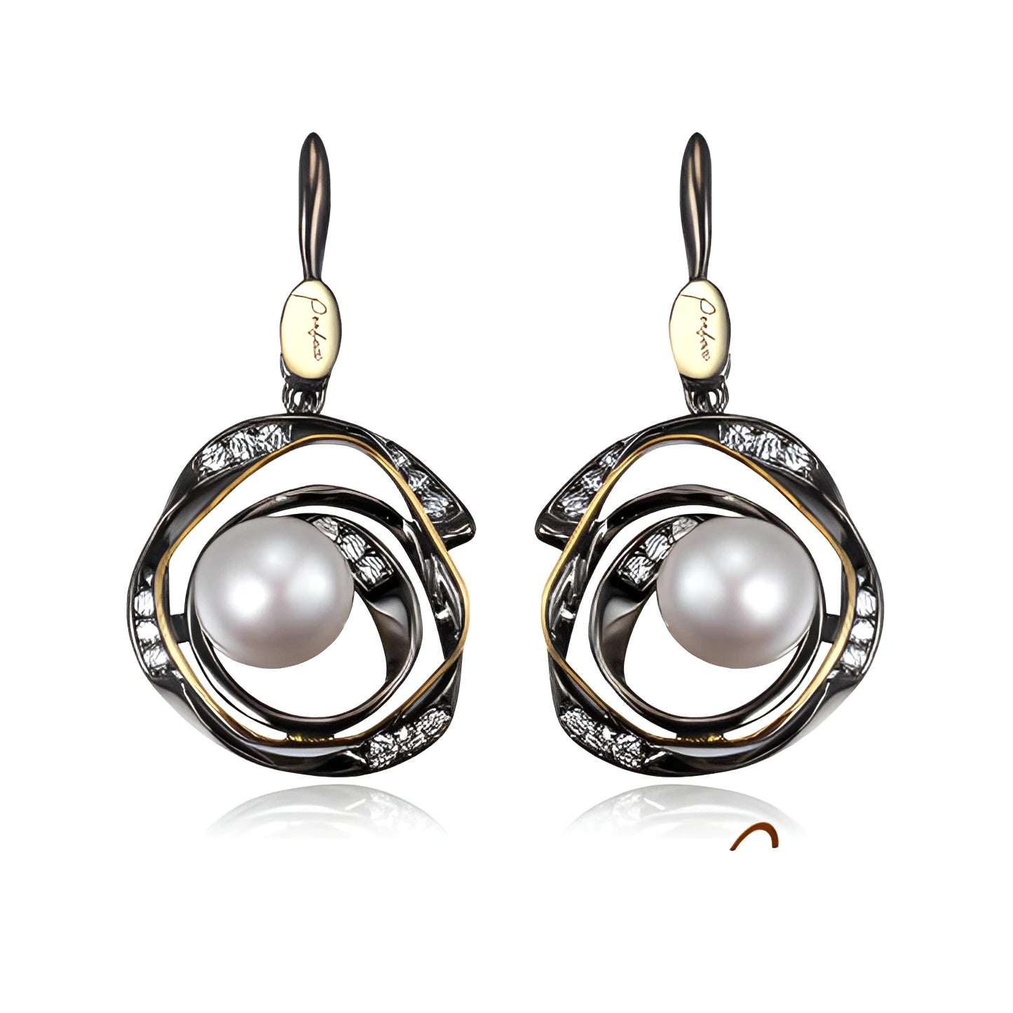Latest Design Thailand Freshwater Pearl Handmade 925 Sterling Silver Dangle Earrings