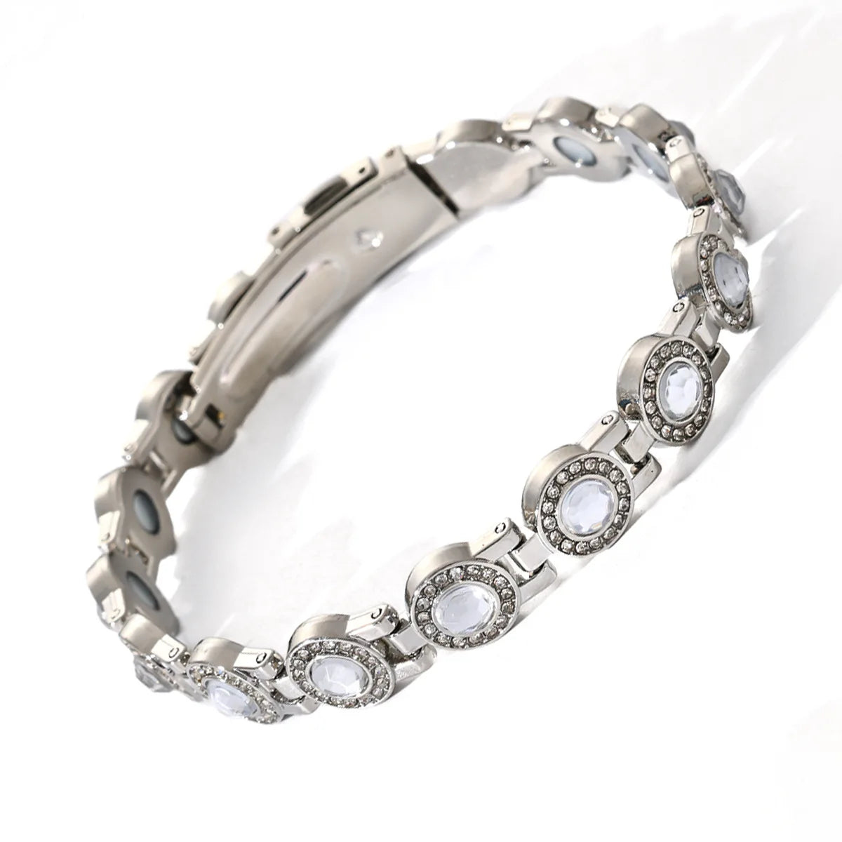 Euro-American Cross-border Hot-selling Magnetic Bracelet Stylish Luxury Lucky Clover Design Kevlar Natural Stone Single-Row
