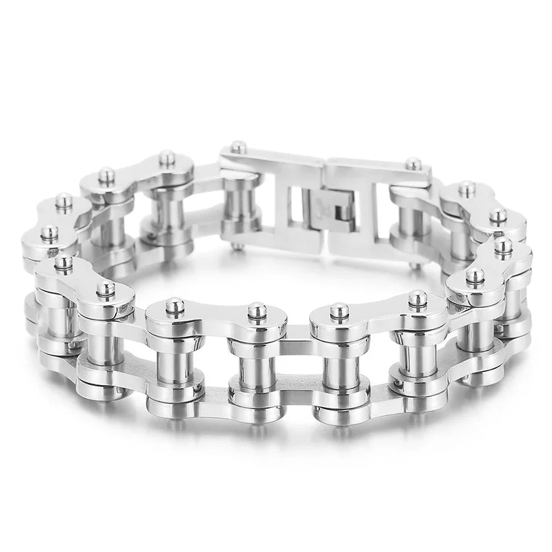 VIKING Mens Vintage Bike Chain Bracelet – Multi-Colour Stainless Steel