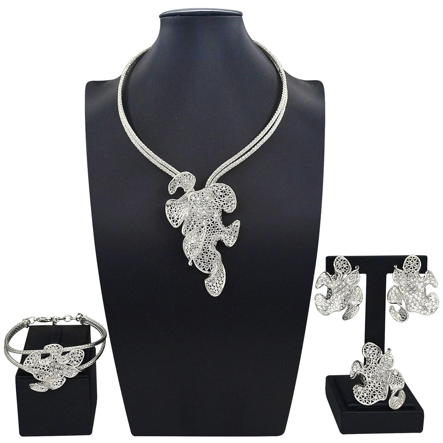 Zhuerrui Brazilian Gold Designs Women Jewellery Set Party Fine Costume Jewelry Set Luxury Big Necklace Jewellery Sets X0000430