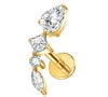 S&S ASTM F136 Titanium Labret Stud | Zircon | 83 Designs | Titanium & Gold