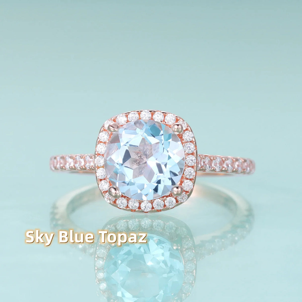 ArtistA KH078 OEM ODM Factory Natural Gemstone Simulated Alexandrite Rose Gold Plated 925 Silver Halo Engagement Ring