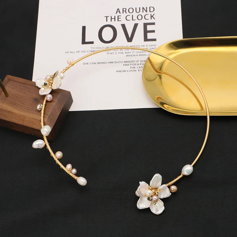Natural Fresh Water Pearl Necklace for Women Girl Wedding Party Gift Handmade Jewelry