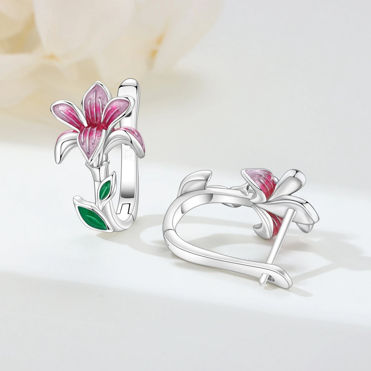 S&S Silver Plated Zircon Flower Drop Earrings | 16 Colours