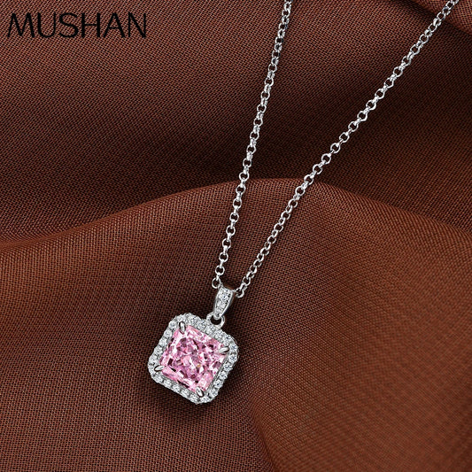 MUSHAN Jewelry Factory 925 Silver 2 Carat Square 7*7 High Carbon Diamond Pendant Is Selling Well in Europe and America