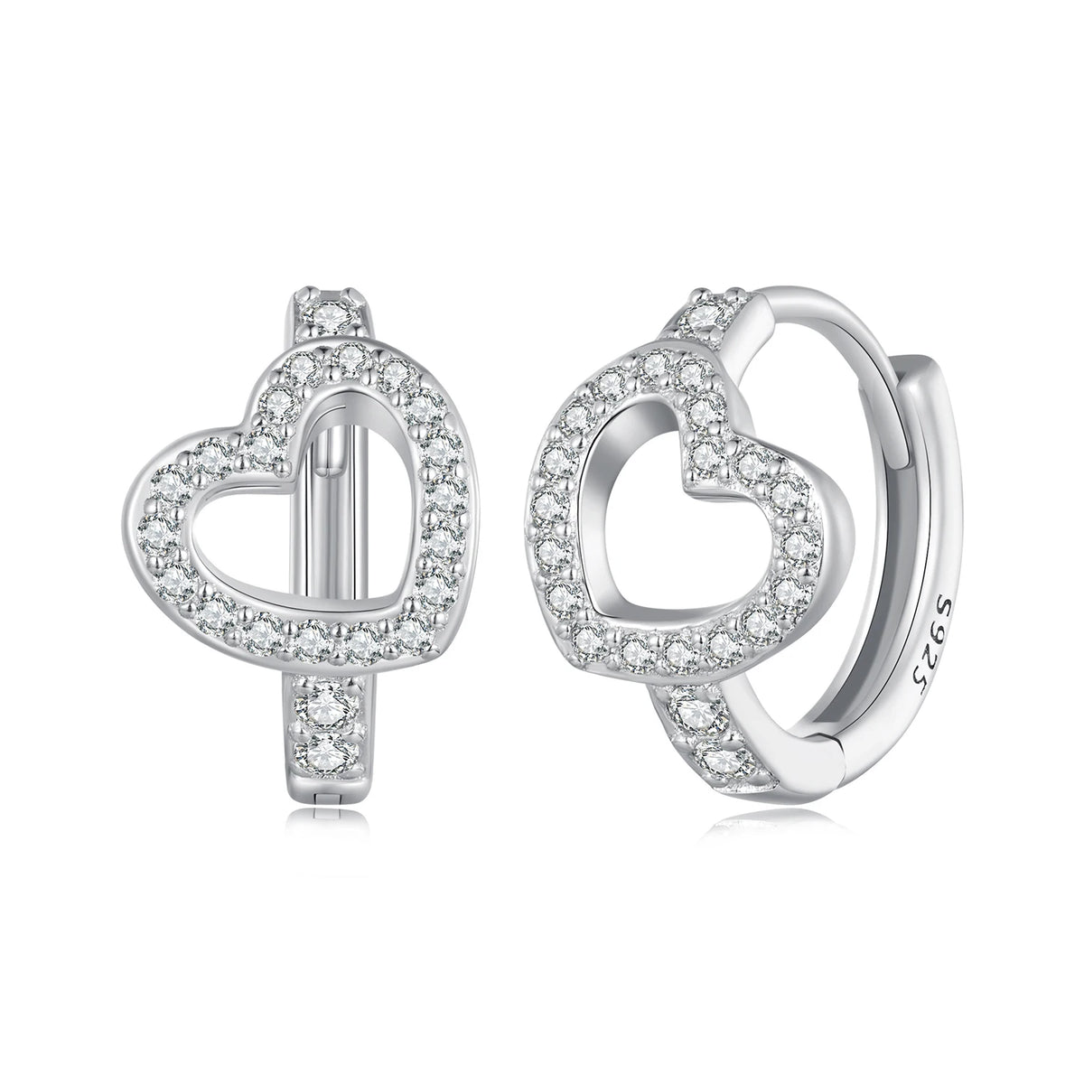 S&S 925 Silver CZ Stud & Clip-on Earrings | Micro-Set Zirconia | Platinum-Plated | Multi-Style