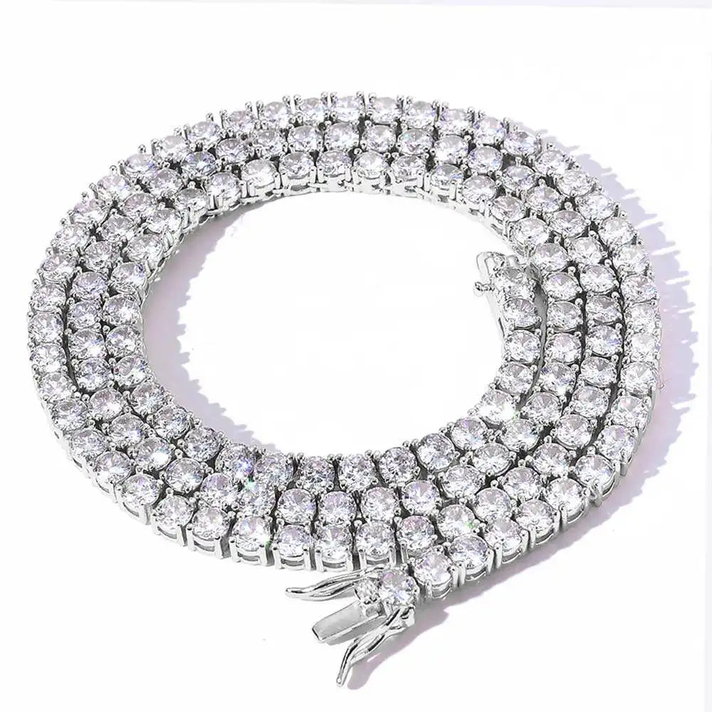 Fashion Classic Zircon Necklace for Men and Women 3mm-5mm 16inch-24inch Various Size Hip Hop Link Chain Tennis Necklace