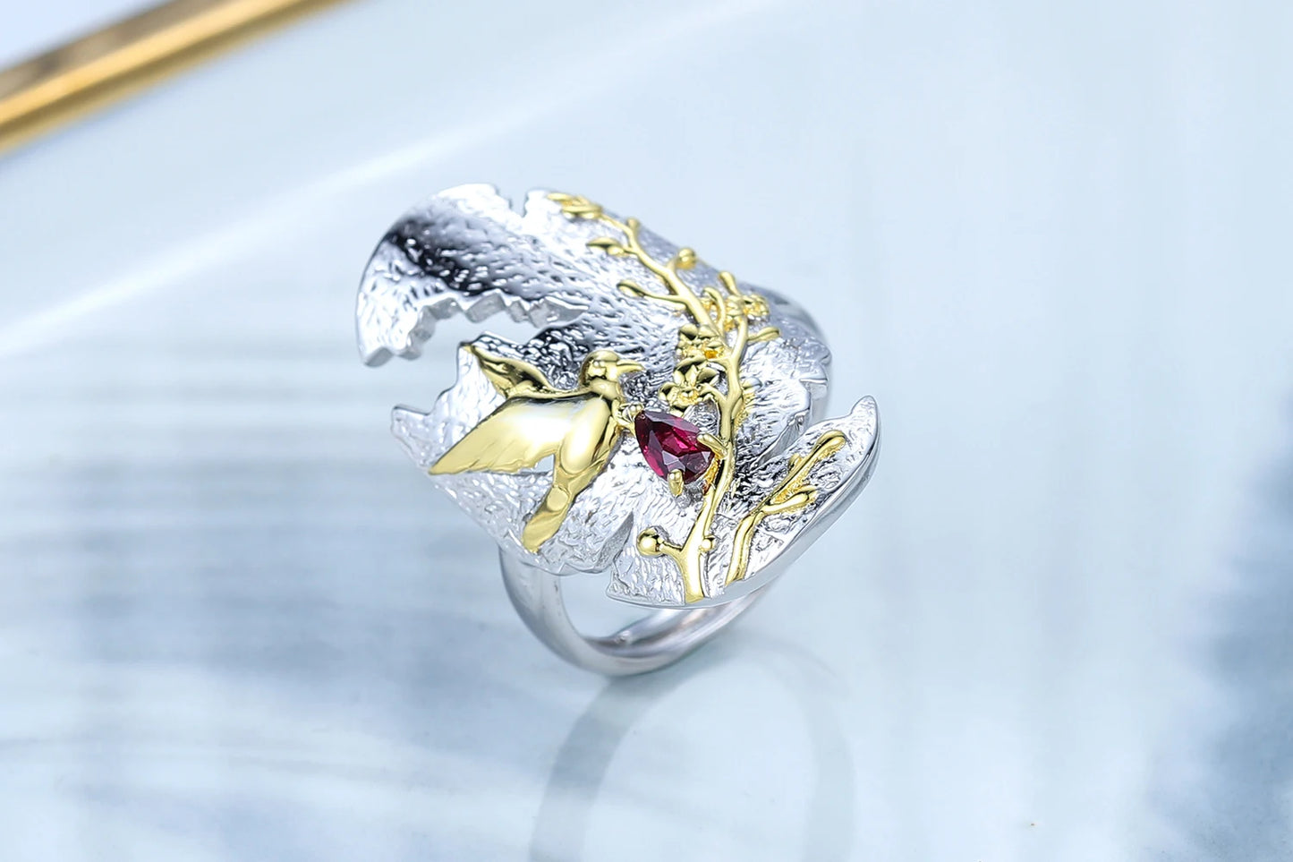 C7942 Abiding Fine Jewelry Factory Natural Inspired Designer Collection Sterling Silver Natural Rhodolite Garnet Jewellery Set