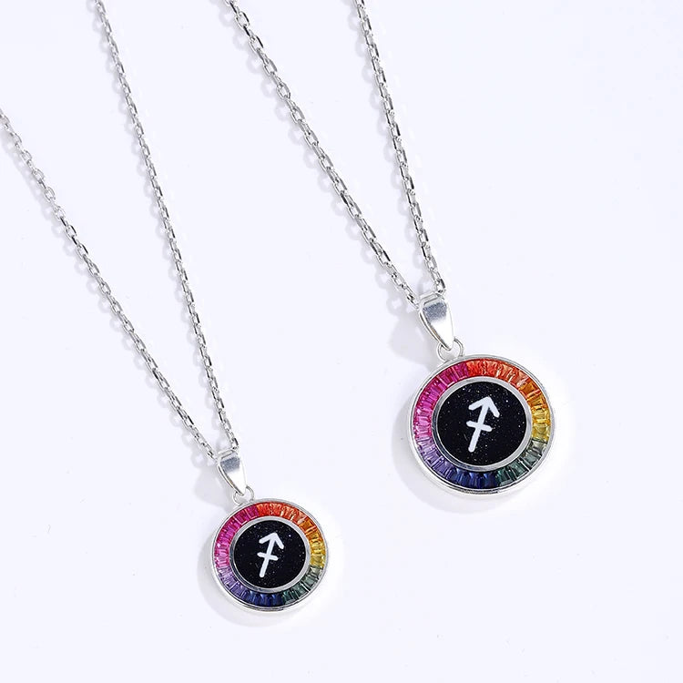 Gemfiori New Arrived A-Z 26 Letters Pendant 925 Sterling Silver Initial Letter Coin Necklace