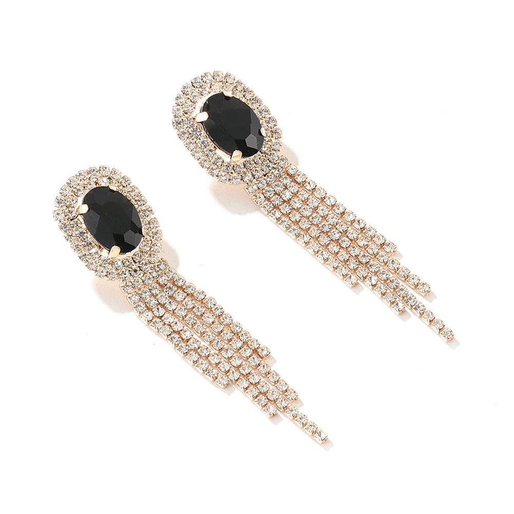 Classic Colorful Crystal Jewelry Micro Pave CZ Stones Sparkling Brass Earrings for Women for Parties and Gifts