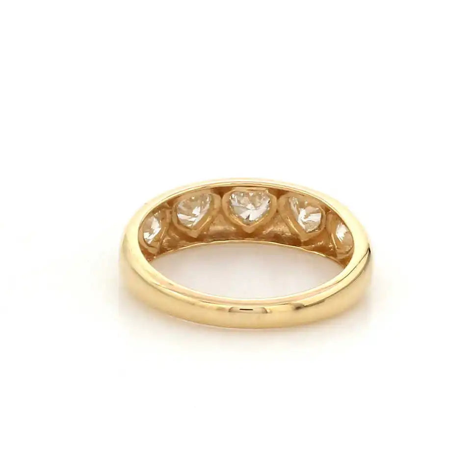 Minimalist Design High End 14k Luxury Fine Heart Dome Chunky Statement 0.67ct Rhodium Plated Karat Certified Diamond Rings