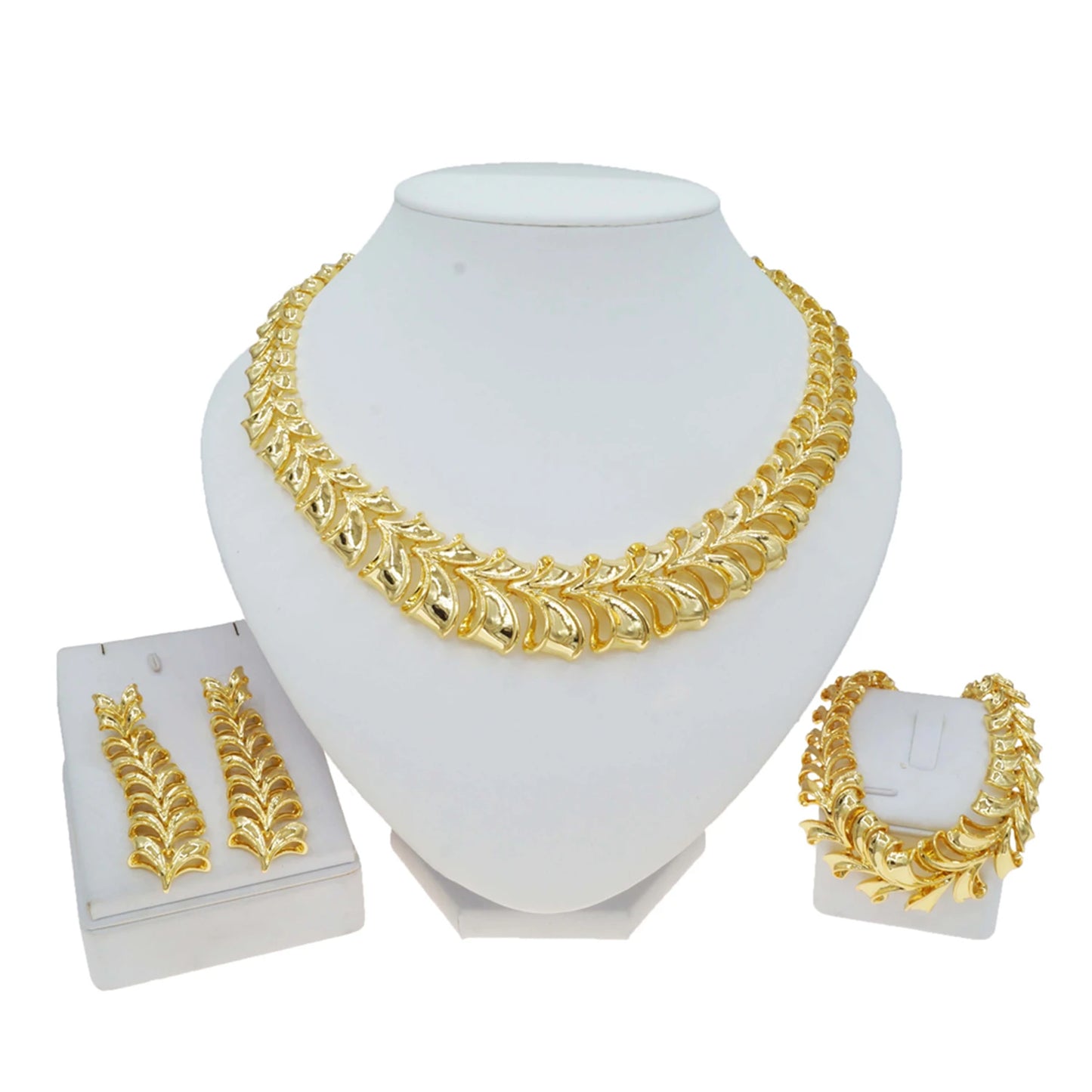Zhuerrui Latest Wedding Good Jewelry Sets Favors Necklace Bracelet Ring Jewelry Set Beautiful Women's Christmas Gifts HV005740