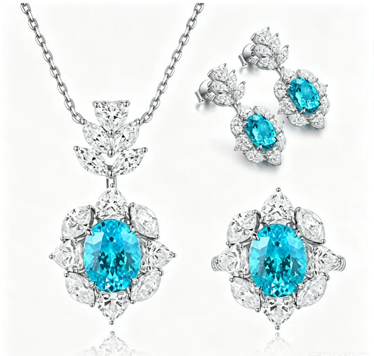 S&S 925 Silver Paraiba Tourmaline Natural Stone Jewellery – Collection
