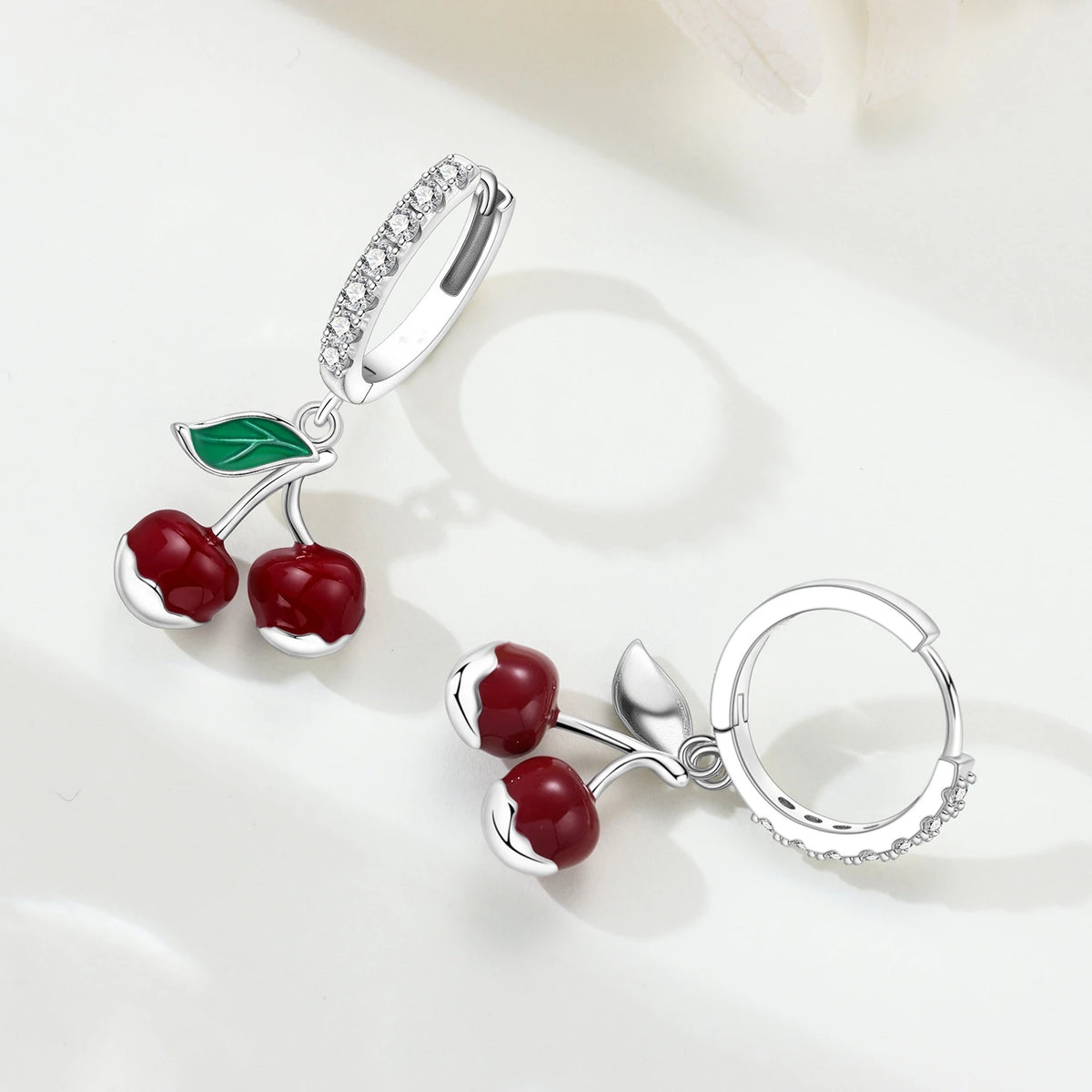 S&S Silver Plated Zircon Heart Drop Earrings | 9 Colours