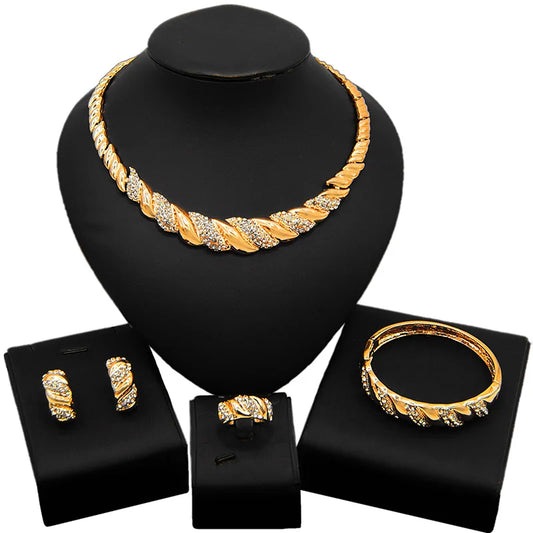 Zhuerrui New Design Brazilian Jewellery Set Italian Designs 24k Gold Plated Jewelry Set Artificial Jewellery Sets HD20074414